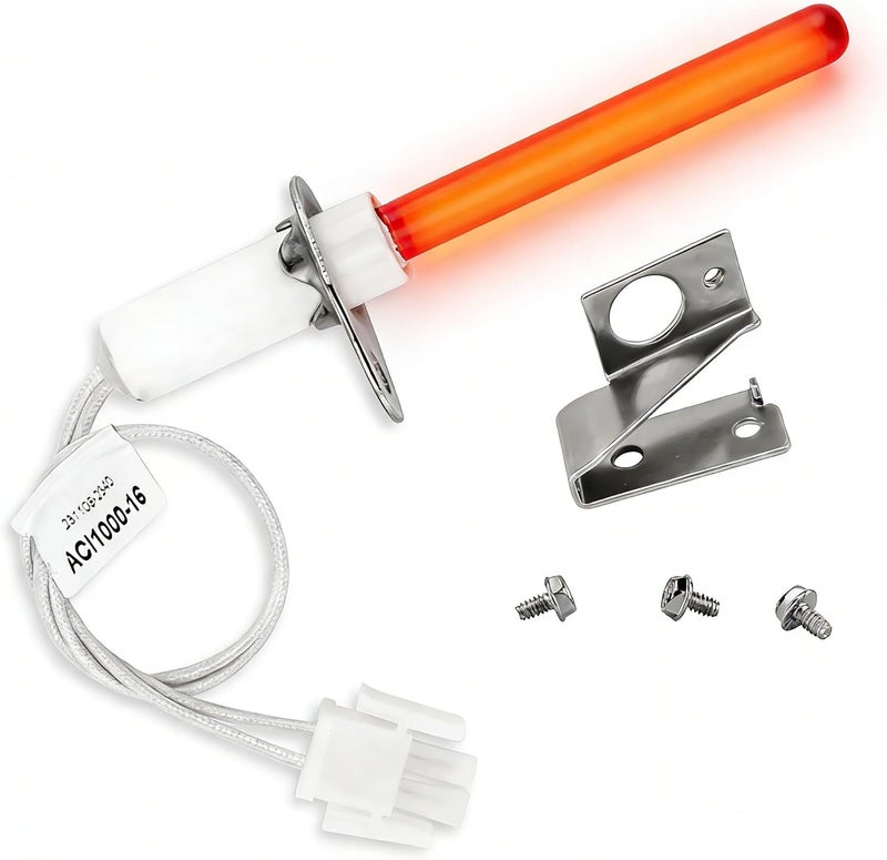 Fetechmate Durable 903110A Furnace Hot Surface lgnitors With Plug Fit for Nor-dyne Furnace, 903110 Round Silicon Nitride Hot Surface Igniter Kit Replacement Repalces 632504, 632313, FC047 By - Image 1